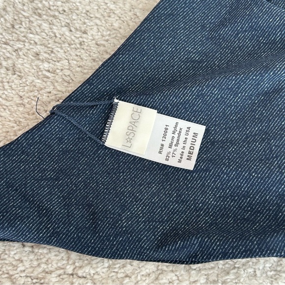 L*SPACE Denim Look Halter Bikini Top - Picture 9 of 13